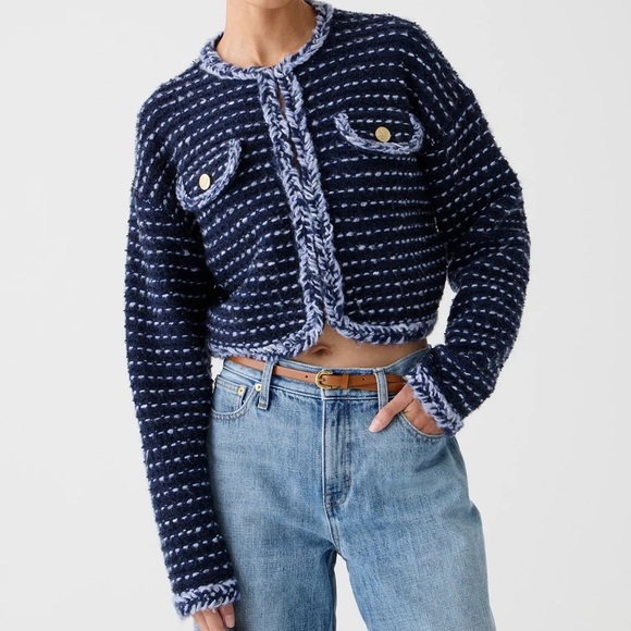 J. Crew Cropped Lady Jacket in Marled Yarn - Picture 3 of 15